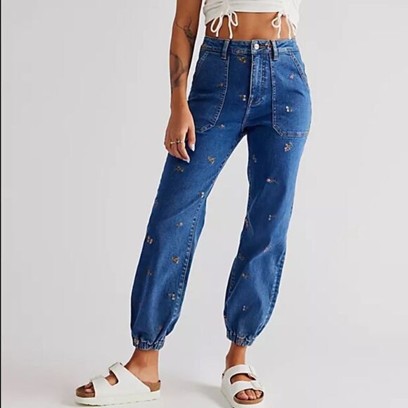 DRIFTWOOD Denim - Driftwood x Free People Embroidered Denim Joggers